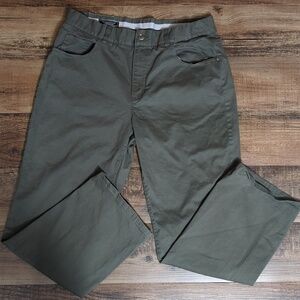 Williams & Kent 5-Pocket Flat Front Straight Leg Chino Pant Olive Green 36x30